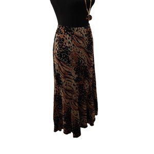 Dana Taylor XL Skirt Animal Print Trumpet‎ Midi Flirty Stretch Dramatic